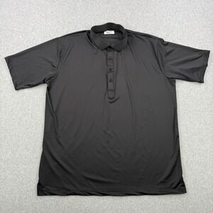 Collars & Co Polo Shirt Mens 2XL Black Featherweight Relaxed Dress Collar Golf